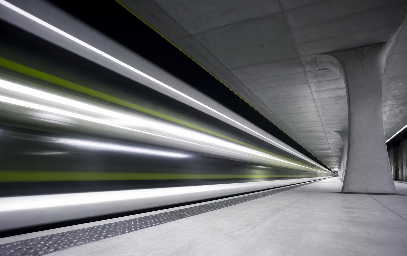 Shipping and delivery motion blur in an industrial corridor